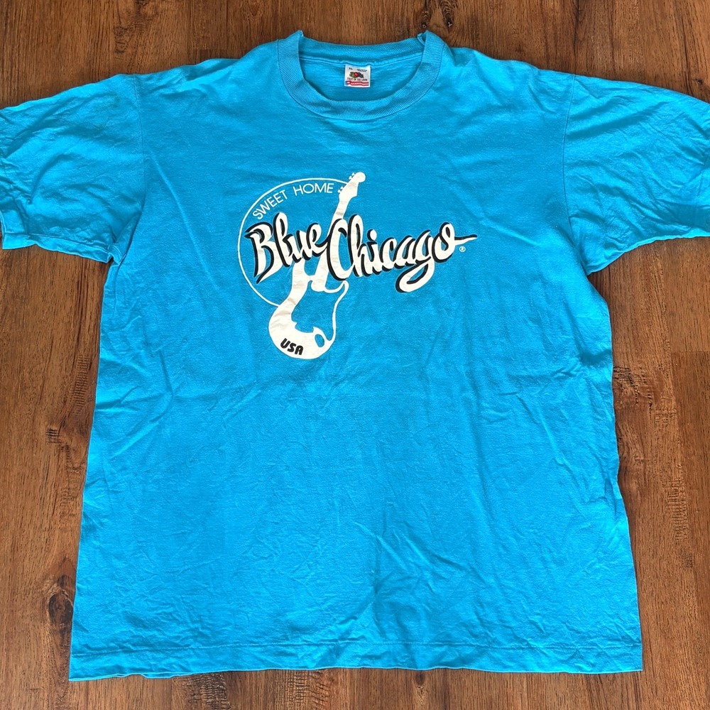 Vintage Sweet Home Blue Chicago Single Stitch XL T-Shirt Blue